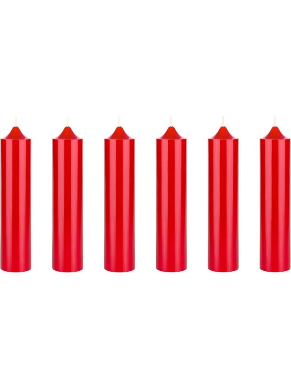 Romantic Unscented Red Taper Candles - 6 Pcs Hand Poured Wax for Home Décor